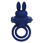 Синее эрекционное кольцо с вибростимуляцией клитора Powerful Ring (Цвет: синий)
