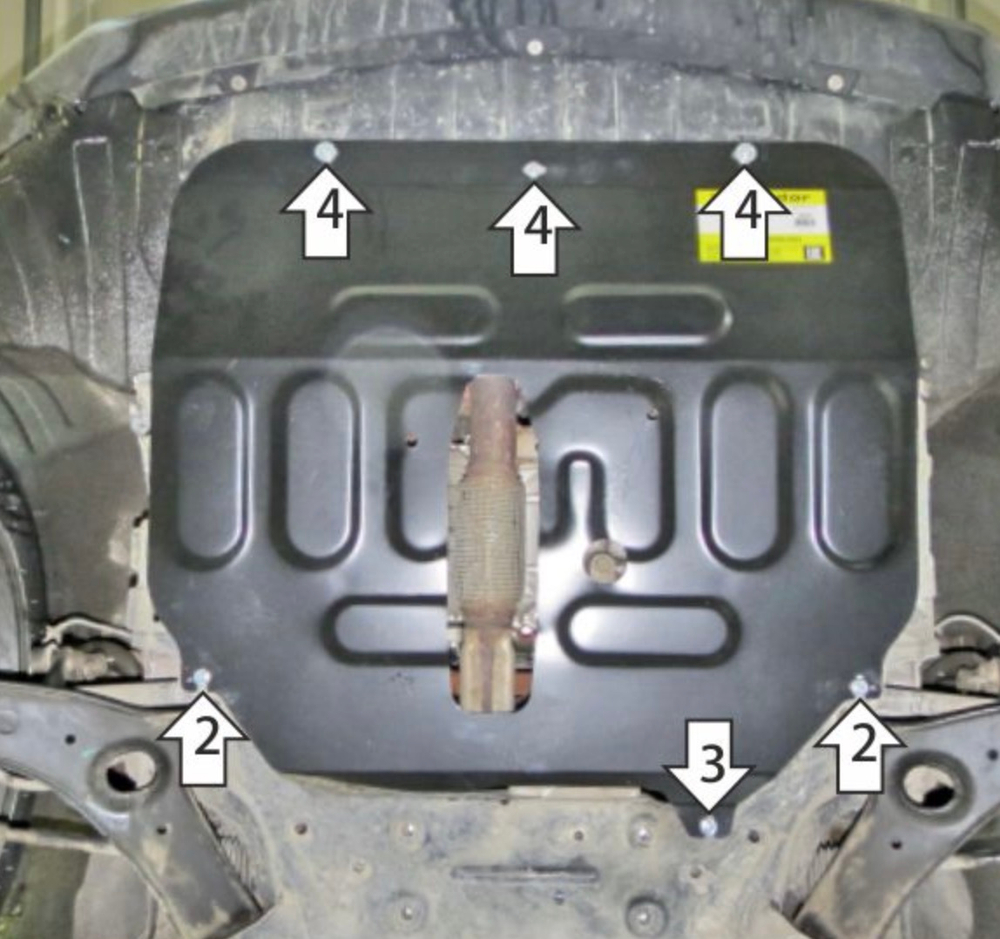 Защита стальная 2 мм двигателя и кпп для DFSK ix5 с 2023 Motodor.78609