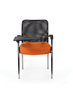 Стул Афродита Люкс хром, со столиком, сетка TW+ткань D, черно-оранжевый