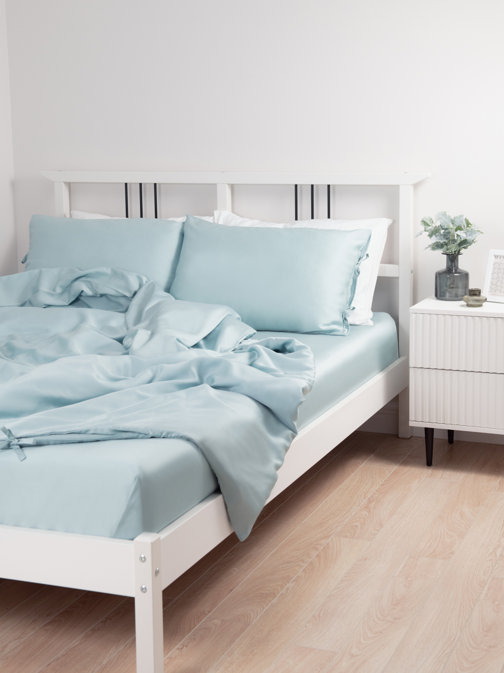 PLACIDITY Простыня натяжная сатин бирюзовый