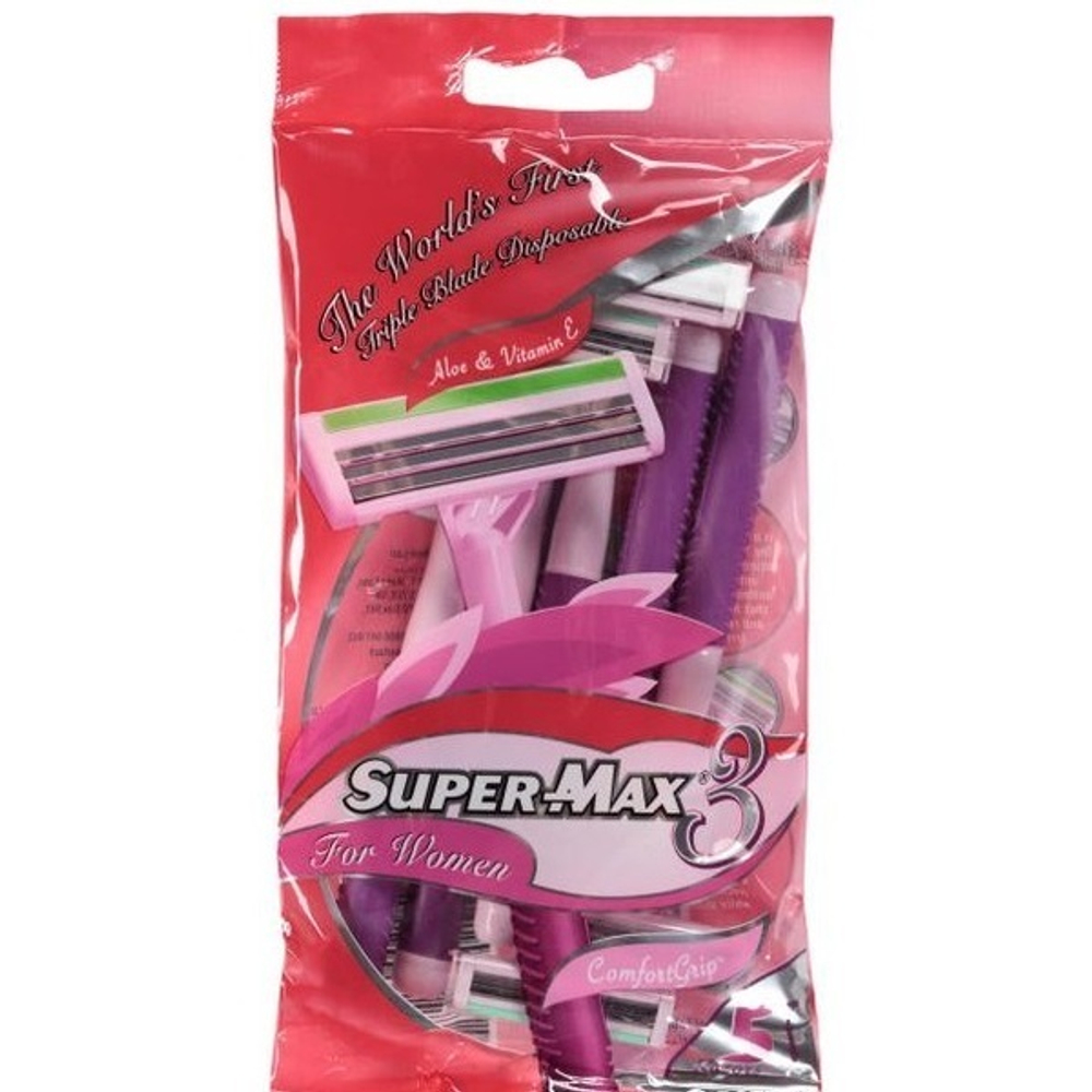Станки одноразовые Super-Max 3 for Women с тройным лезвием 5 шт