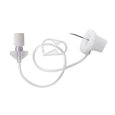 Игла Губера. С удлинительной трубкой. Со съемным установочным держателем. Диаметр 20G (0,9 мм), длина 25 мм