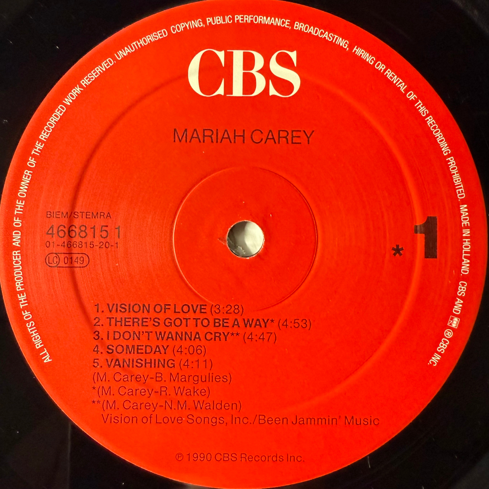 Mariah Carey - Mariah Carey (Голландия 1990г.)