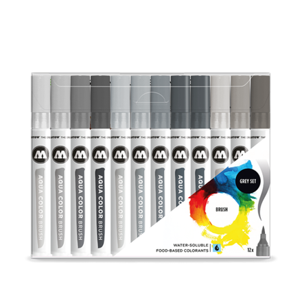 Набор маркеров MOLOTOW Aqua Color Brush Grey Set