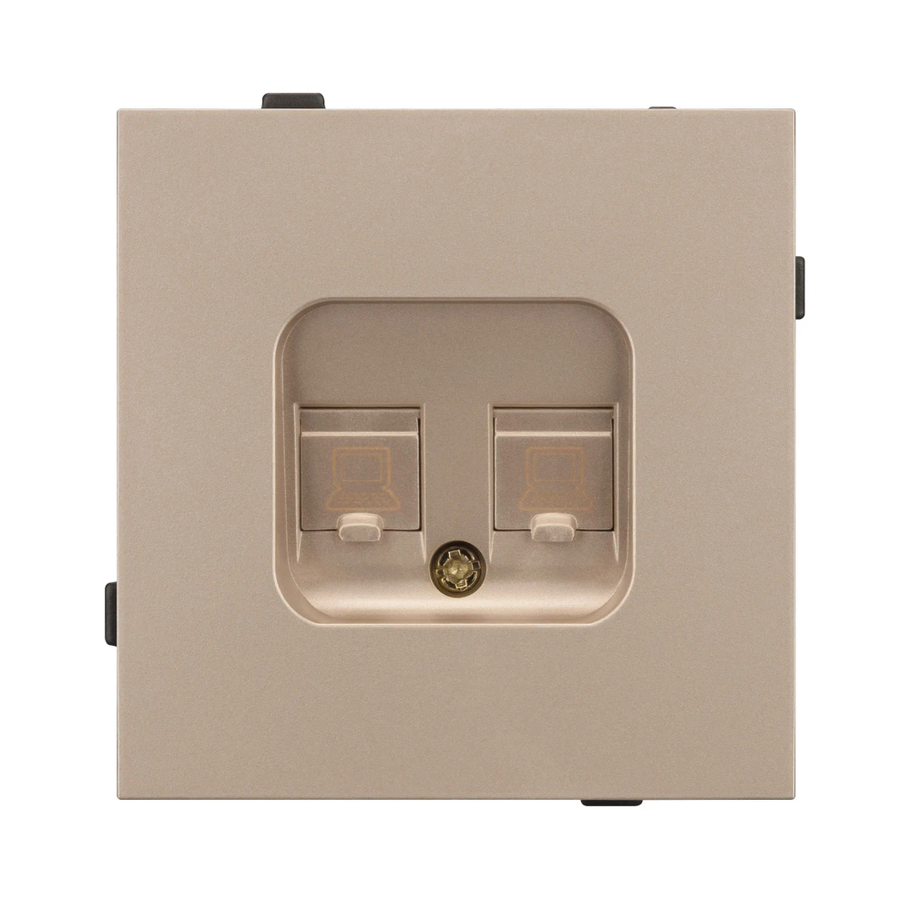 Механизм компьютерной розетки двойной SCT-TENDO-MPC2-PL-GD (RJ-45, CAT6) (Arlight, -) 054103