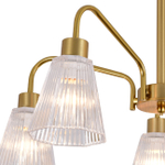 Люстра на штанге 5х40Вт Е14, металл/стекло, медь/прозрачный граненый