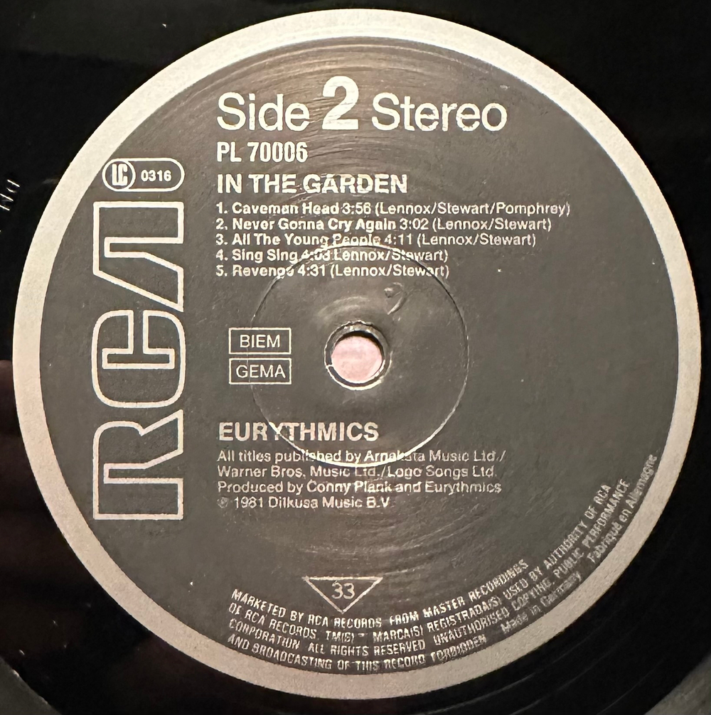 Eurythmics - In The Garden (Германия 1983г.)