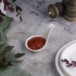 Ложка для комплимента 30 мл белая фарфор P.L. Proff Cuisine [6]