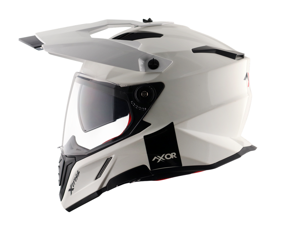 Шлем AXOR X-CROSS DUAL VISOR SC, с визором, цвет белый (L)