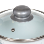 Кастрюля сталь, эмал, 1.5 л, с крыш, СтальЭмаль, Весенний романс белоснежный, 1RA161S, индукц