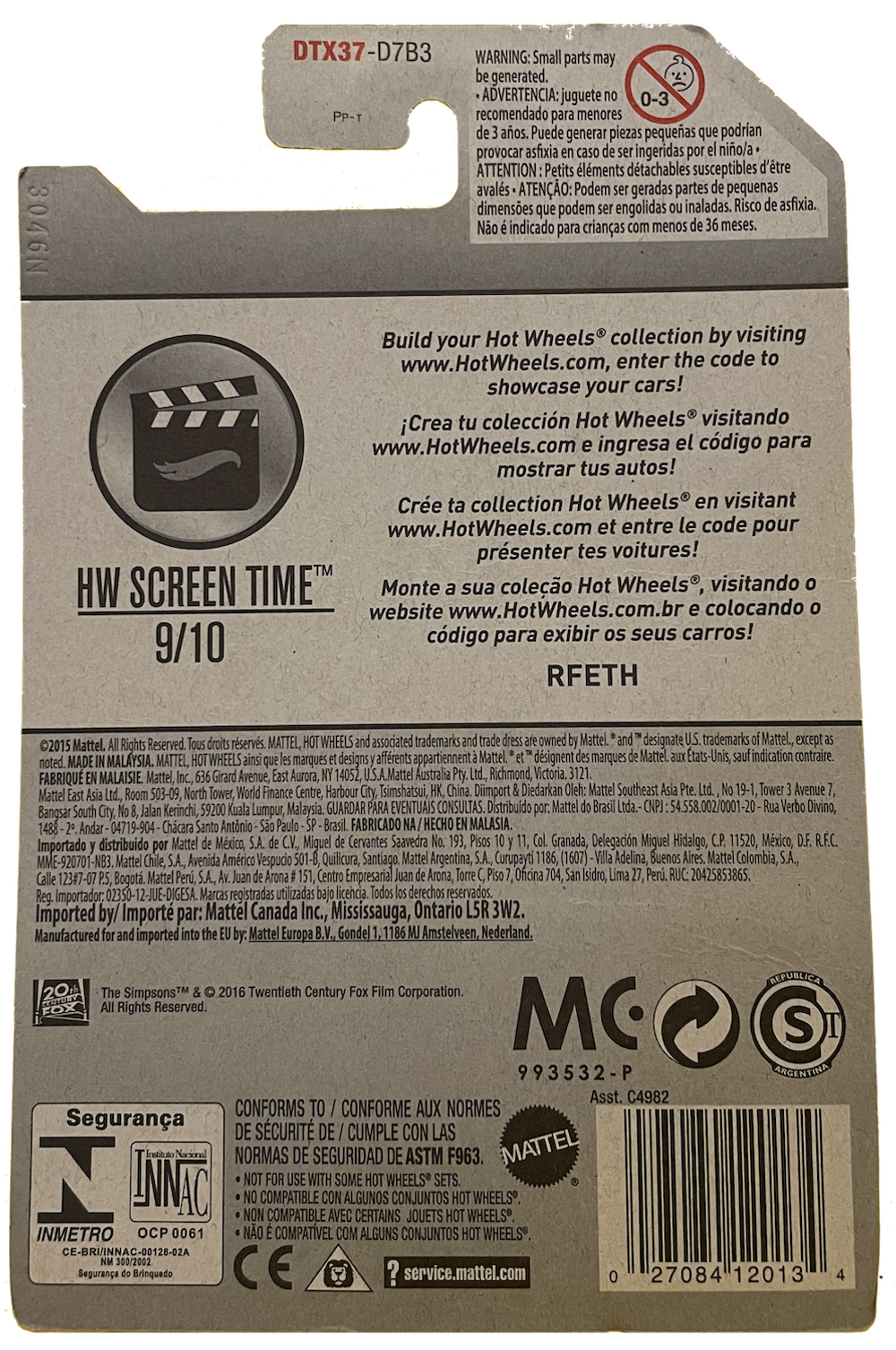 Hot Wheels The Simpsons Family Car (2016)