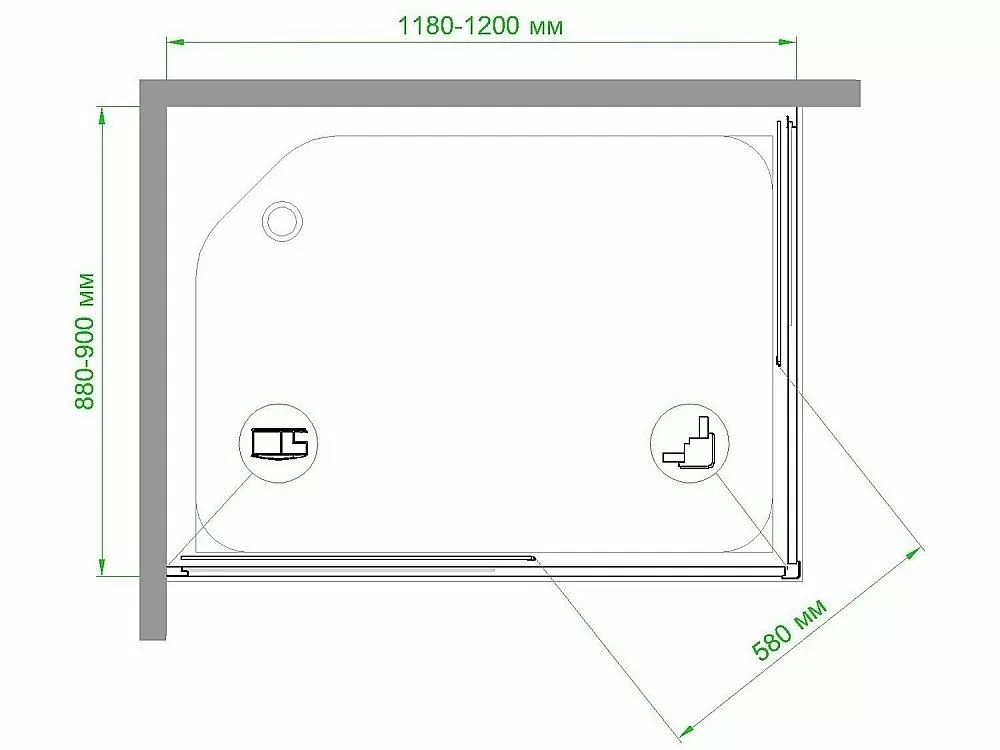 Душевой уголок Royal Bath RB9120HPD-C-BL 120х90 матовый