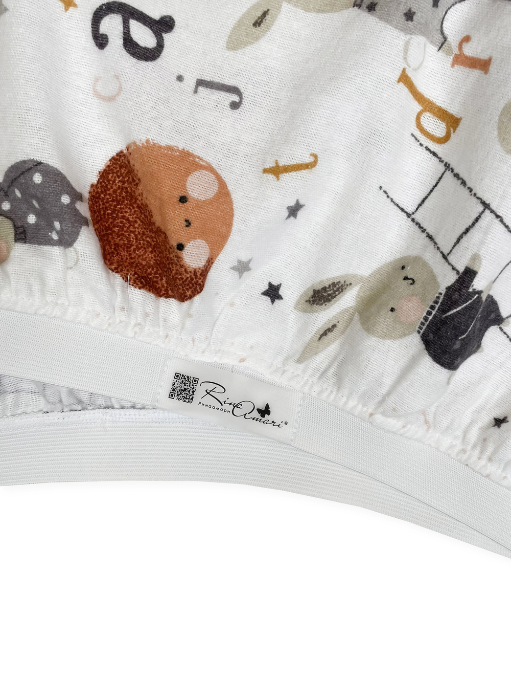 Простыня на резинке Зайки фланель RinaAmari Размер 120*60