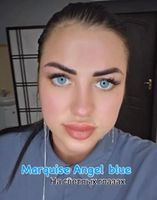 Ярко голубые цветные линзы для светлых и темных глаз / Marquise Angel blue / Голубые цветные линзы /12 месяцев