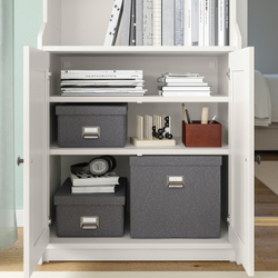 IKEA TJOG  (ИКЕА ТЙОГ)  -  Контейнер с крышкой, темно-серый, 32x31x30 см