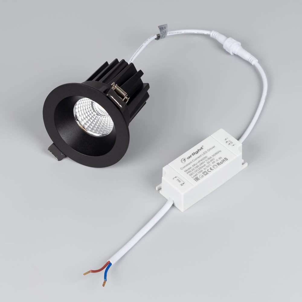 Светильник MS-ATOLL-BUILT-R86-10W Warm3000 (BK, 60 deg, 230V) (Arlight, IP54 Металл, 5 лет) 041573