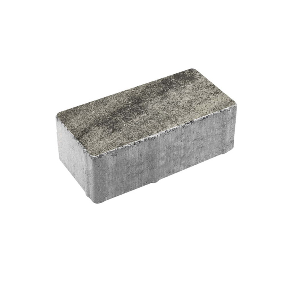 Тротуарная плитка ПРЯМОУГОЛЬНИК 200x100 мм - Листопад гладкий Антрацит