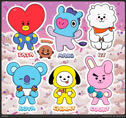 Стикеры Маскоты группы BTS
