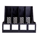 Лоток вертикальный DELI, 4 отделения, черный