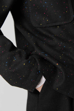 Жакет из черной шерсти с вкраплениями