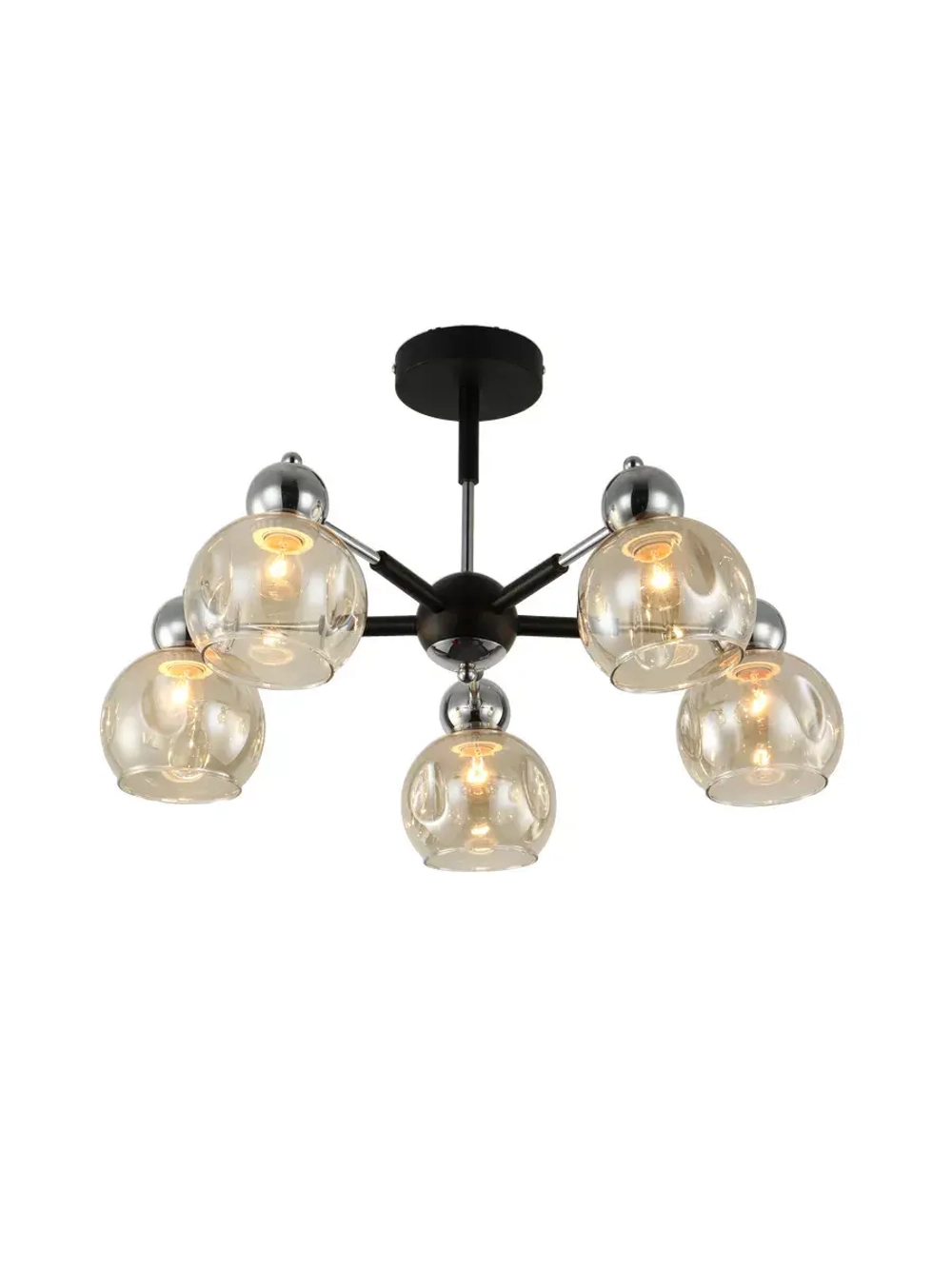 Люстра потолочная FABIA  E27*5*60W черный, хром