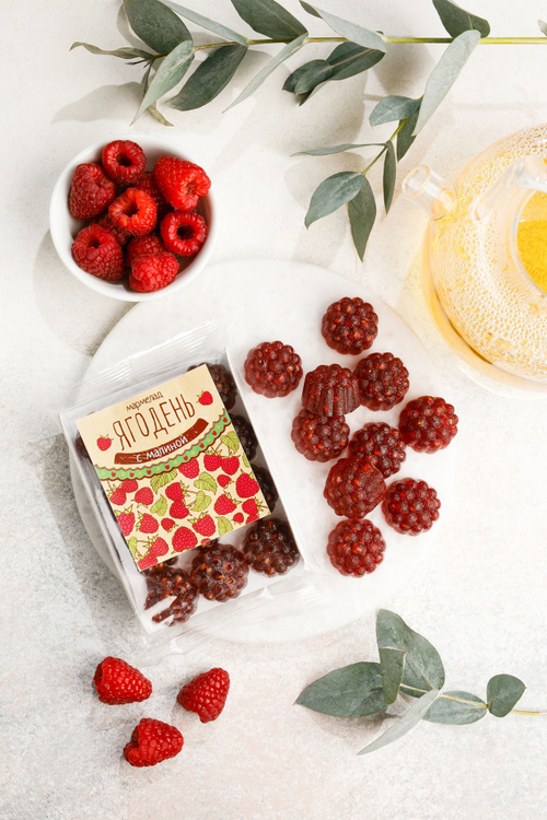 Мармелад Ягодень Малиновый / подложка / 165 г / ТМ Сибирский кедр