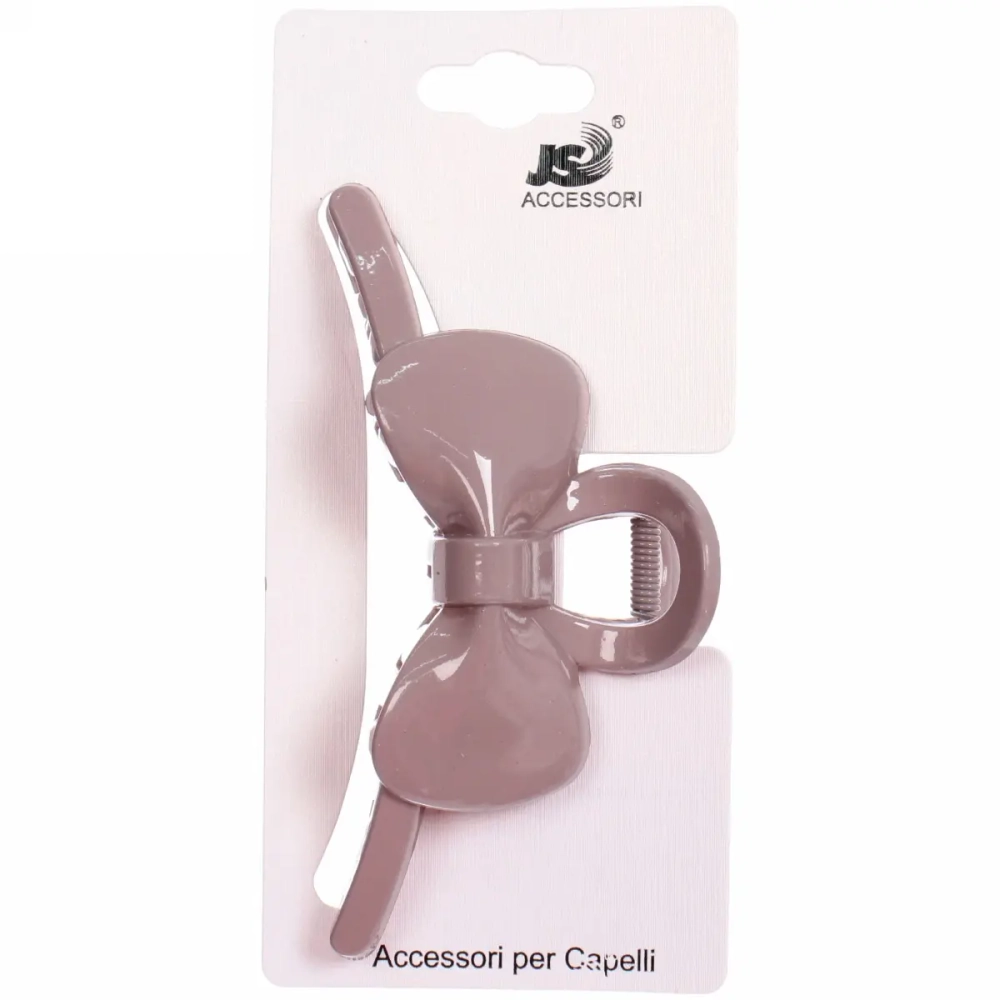 Заколка-краб для волос на блистере «Magic Gloss», бантик, микс 6 цветов, 11см