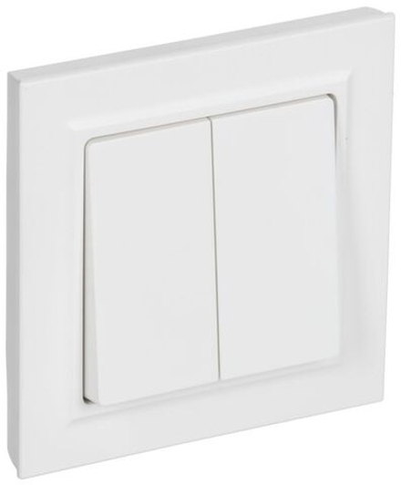 Выключатель 2-кл. СП BRITE ВСР10-2-0-БрАБ 10А в сборе арктич. бел. IEK BR-V20-0-10-K91-F