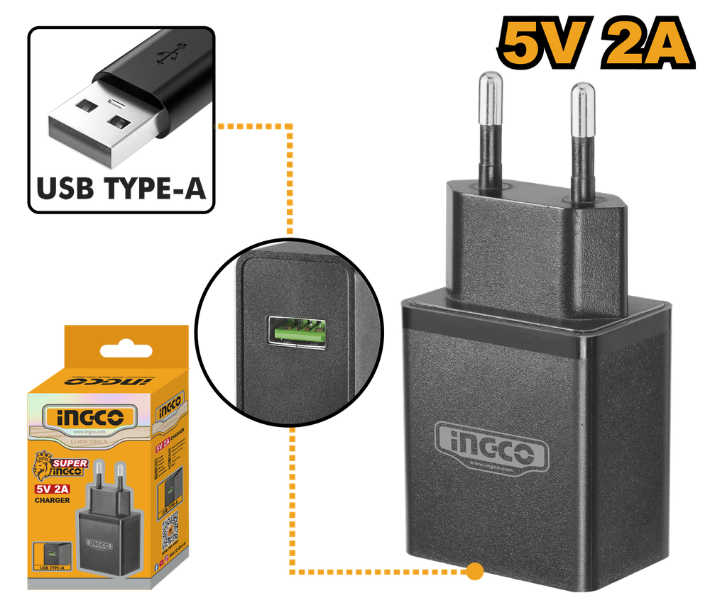 Зарядное устройство INGCO FCLI120502 USB 5 В