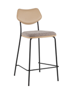 Стул полубарный Casey серо-коричневый с бежевой экокожей