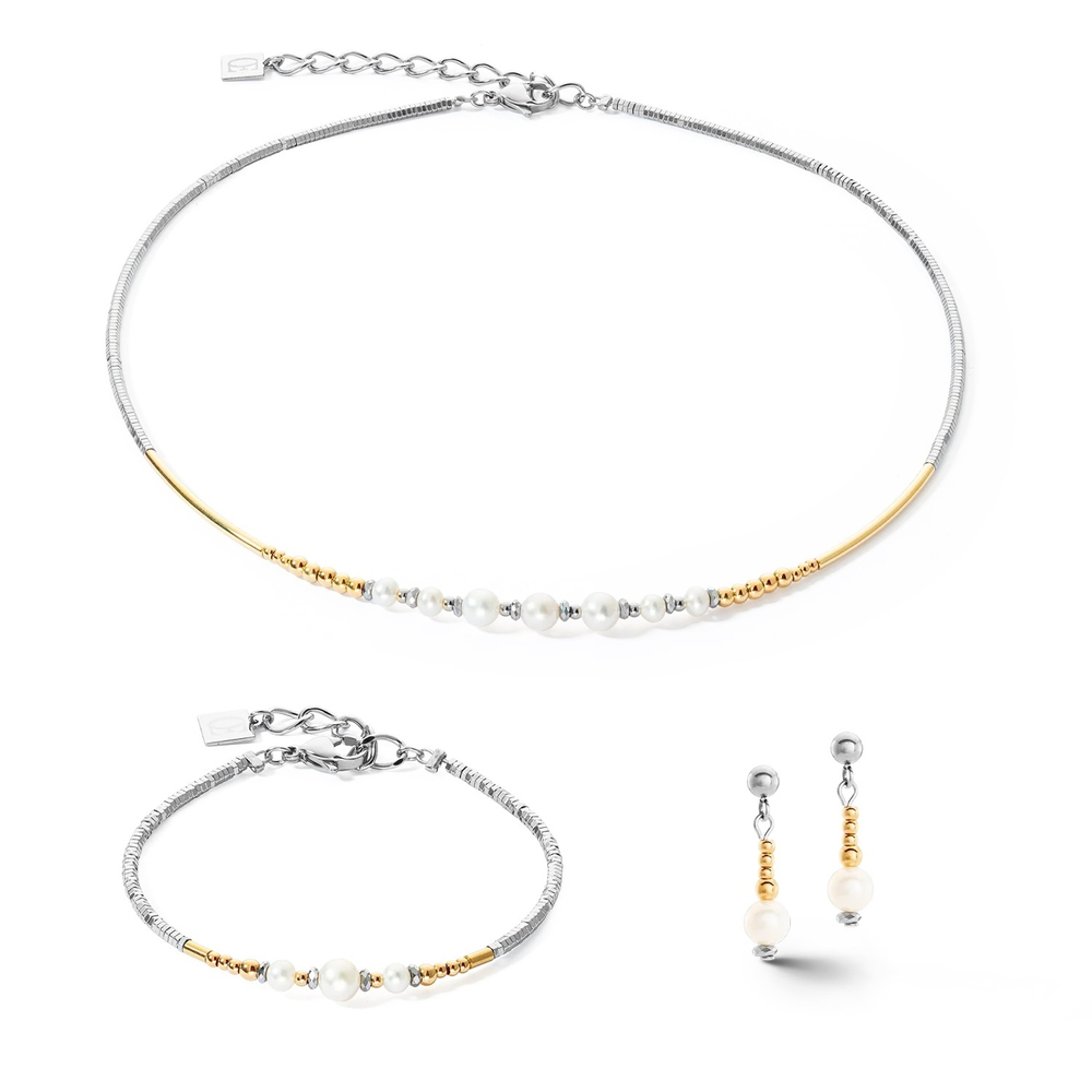 Серьги-пусеты Coeur de Lion White bicolor 1117/21-1426