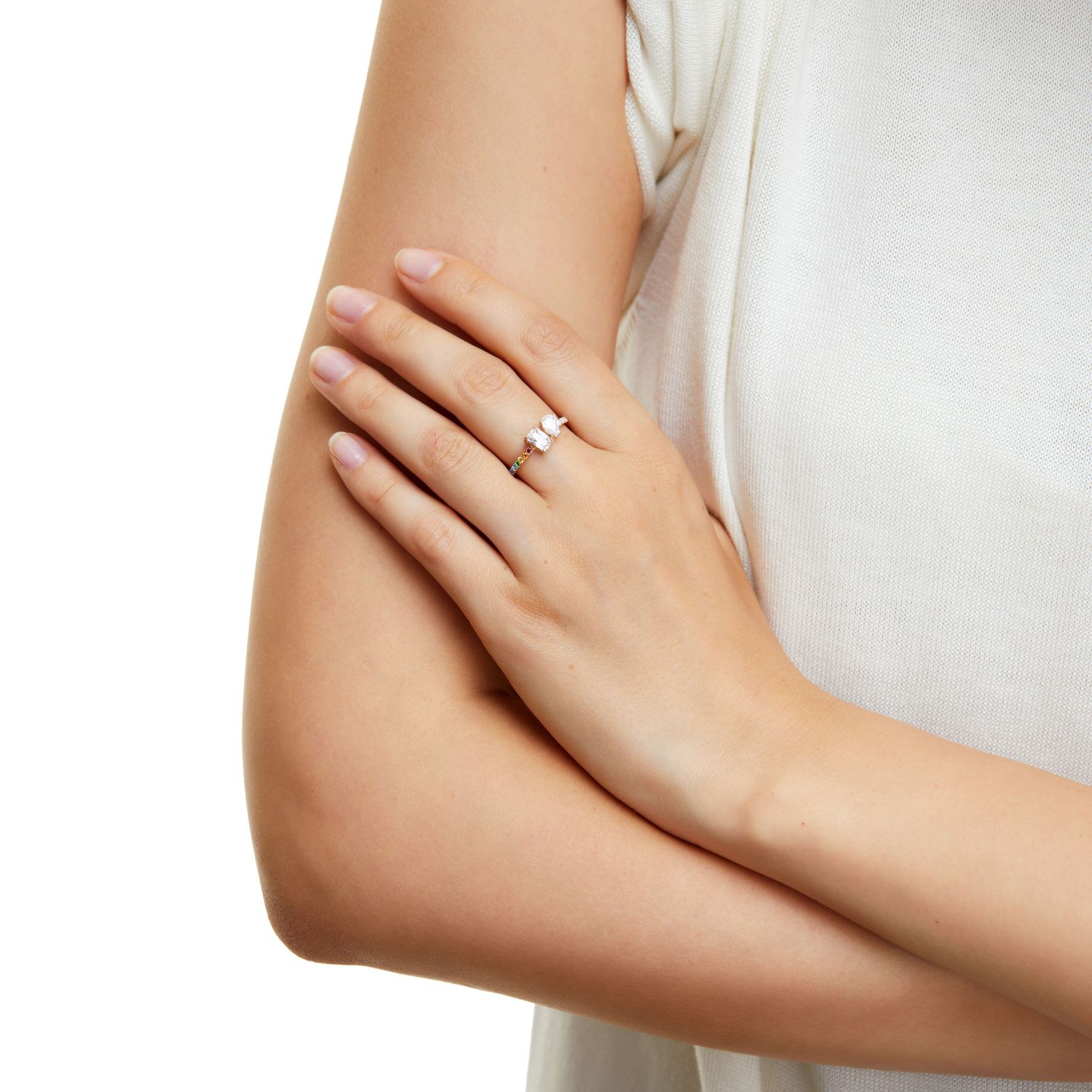 Кольцо Two Gems Ring – Rainbow