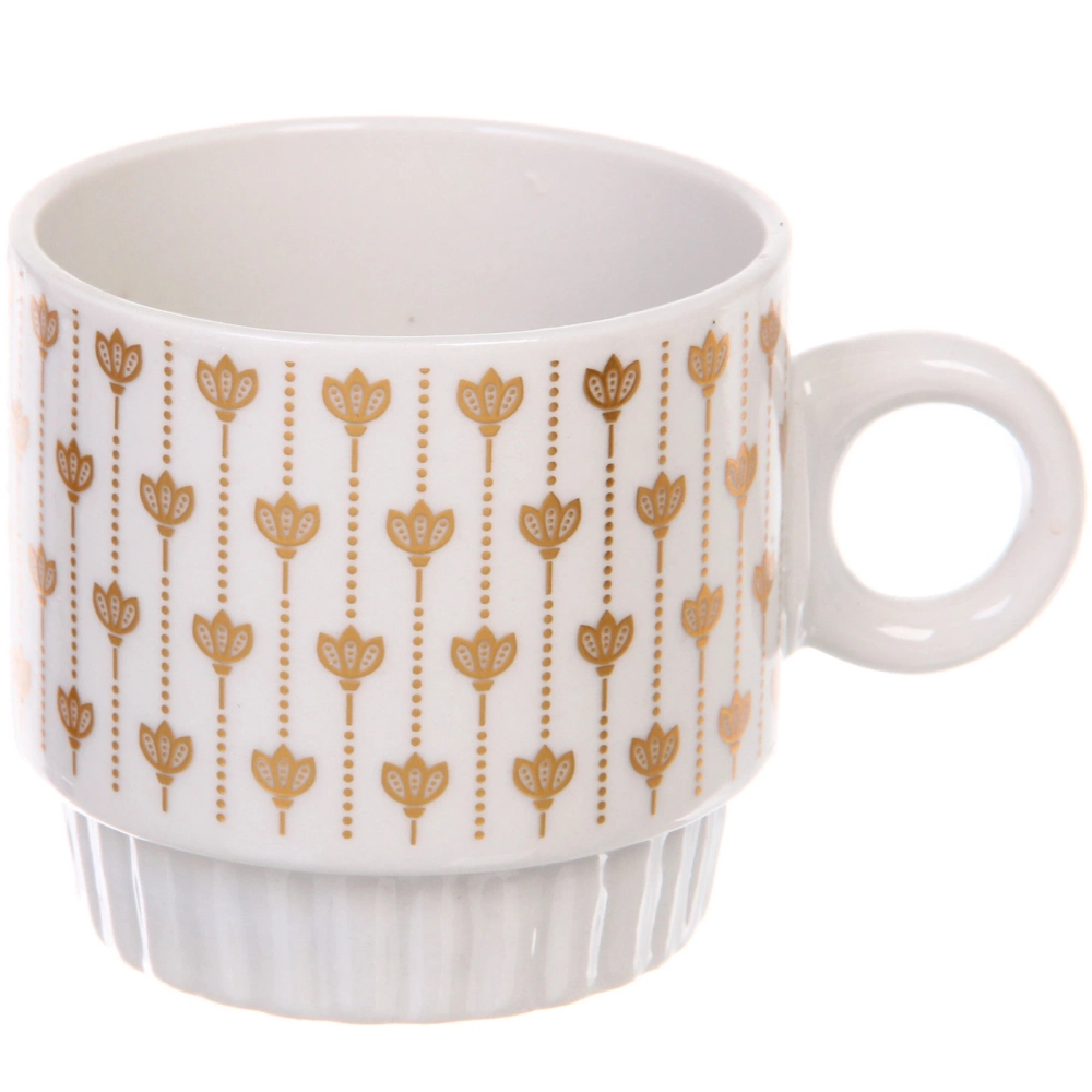 Набор кружек на стойке 280мл «Золотой узор», цвет золото