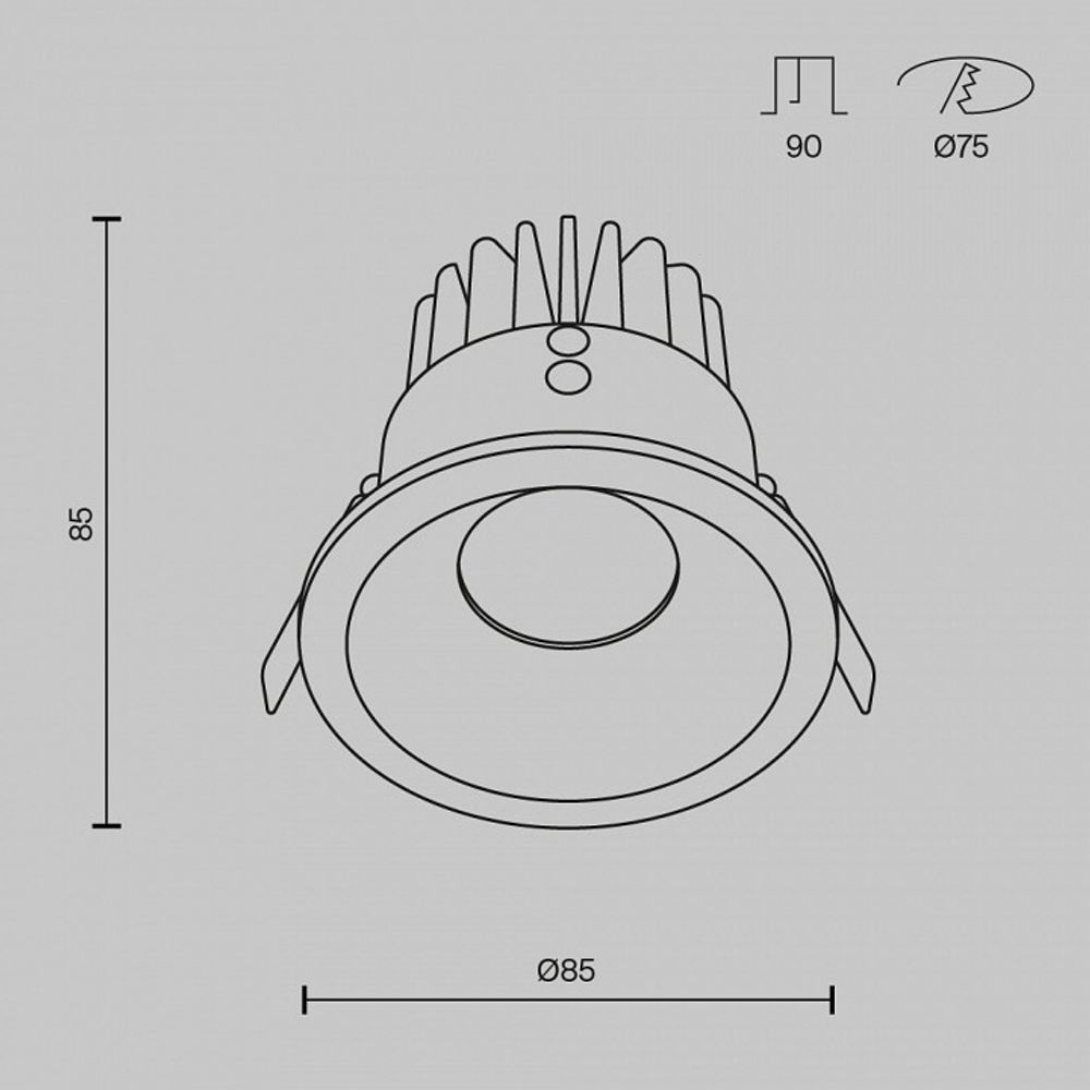 Встраиваемый светильник Maytoni Zoom DL034-01-12W2.7K-W