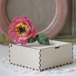 Коробочка с крышкой из фанеры (10*10 см)