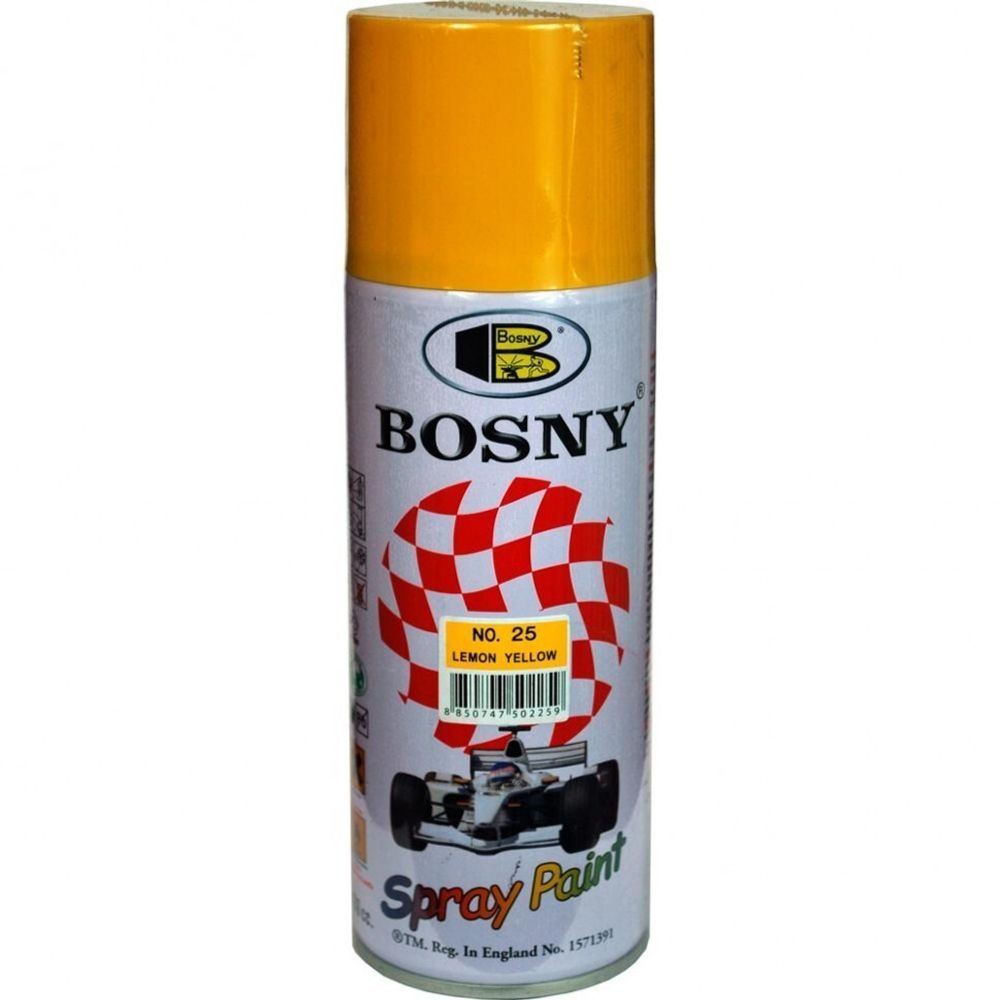 Краска аэрозольная Bosny №25 желтый лимон 400мл(300г)