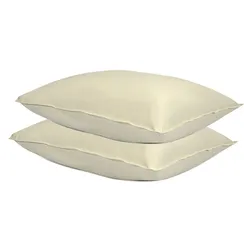 Набор из двух наволочек из сатина серо-бежевого цвета с брашинг-эффектом из коллекции essential