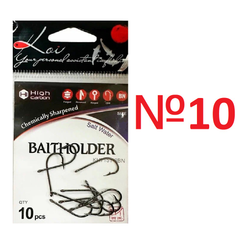 Крючок KOI "BAITHOLDER", размер 10 (INT), цвет BN