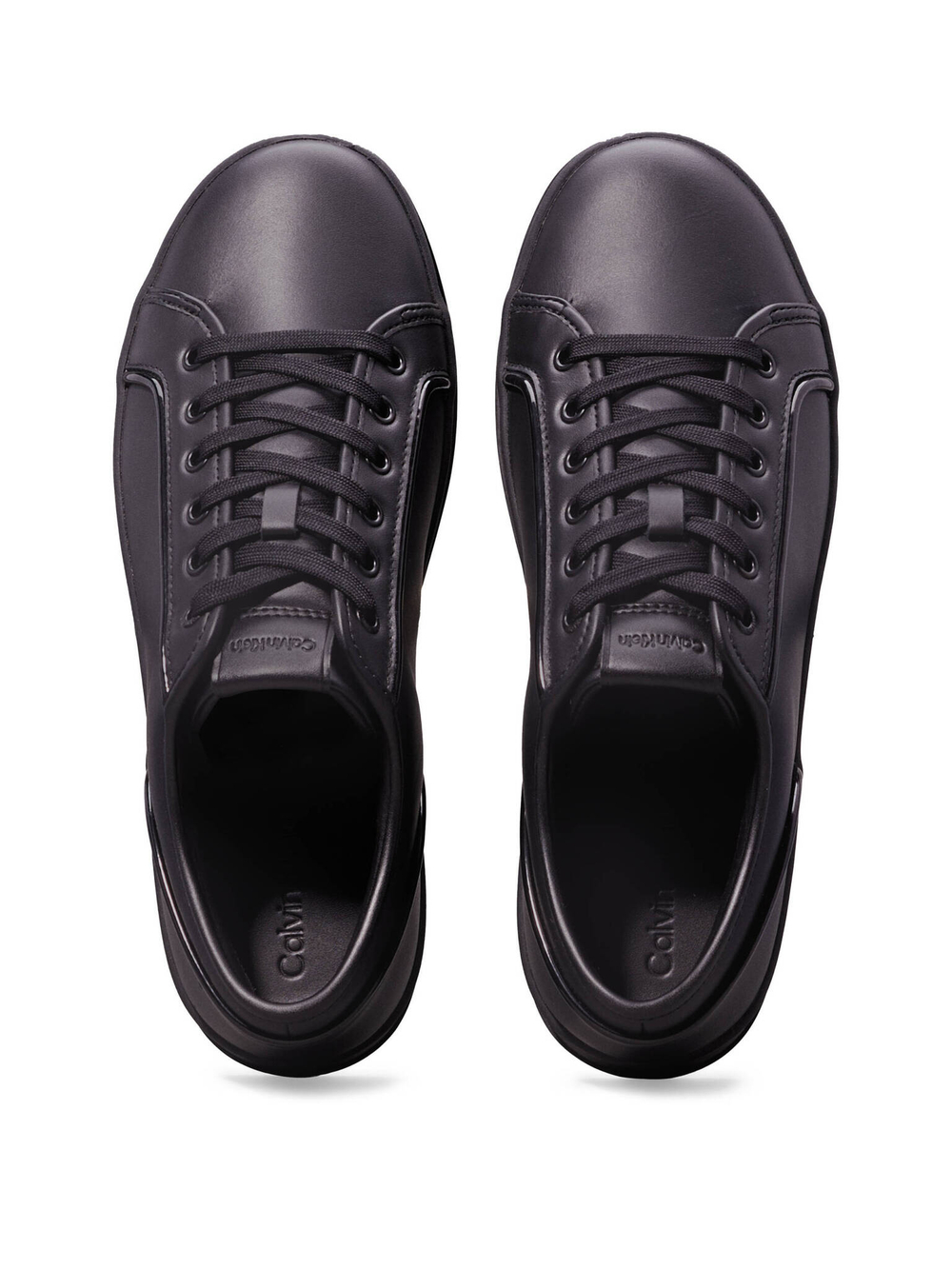 Кожаные кроссовки Calvin Klein - черный(HM0HM01588)