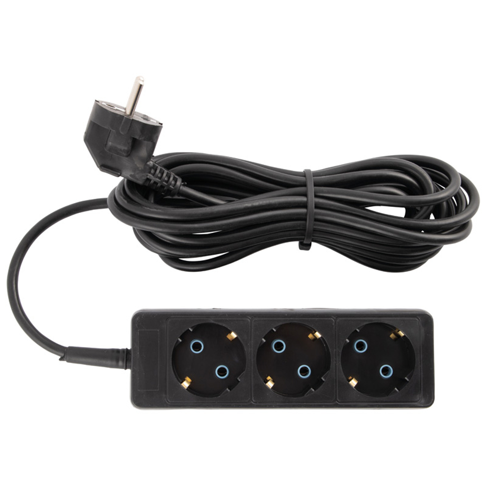 Удлинитель Engy "Гранд" 5м/3роз с заземлением (ПВС 3х0.75) черный