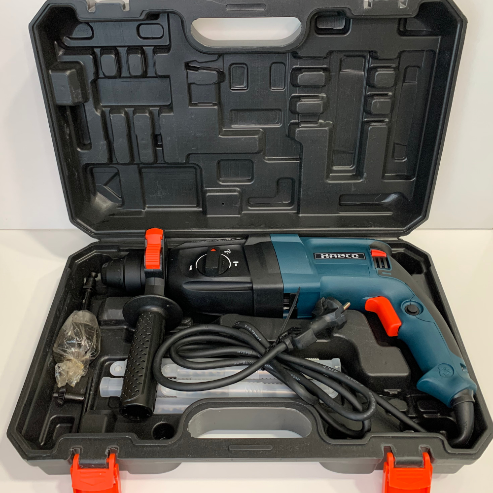 Перфоратор сетевой HABCO GBH 228 Pro 1100 Вт, в кейсе с набором из 5 буров SDS+ и патроном CH01, с функцией шуруповерта и дрели