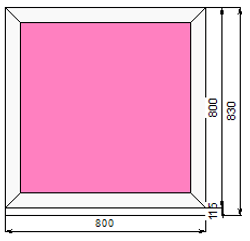 Пластиковое окно 800 х 800 ТермА Эко с глухой створкой