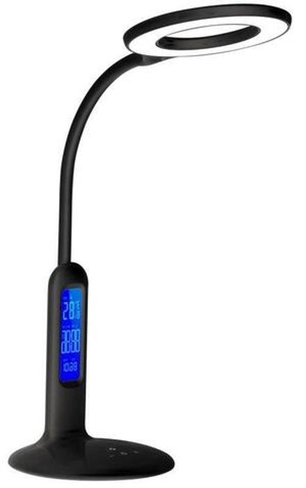 Светильник настольный KD-823 C02 LED 8Вт 230В 500лм сенс. термометр рег.ярк и цвет.темп. черн.Camelion 14415