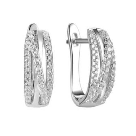 Серьги из серебра с фианитами