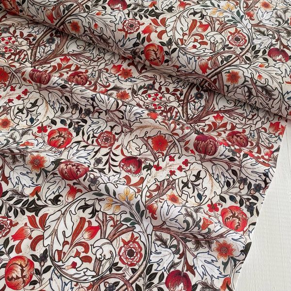 ЦВЕТОЧНЫЙ ВИХРЬ В СТИЛЕ У. МОРРИСА , 100% хлопок Handmade Fabrics 2
