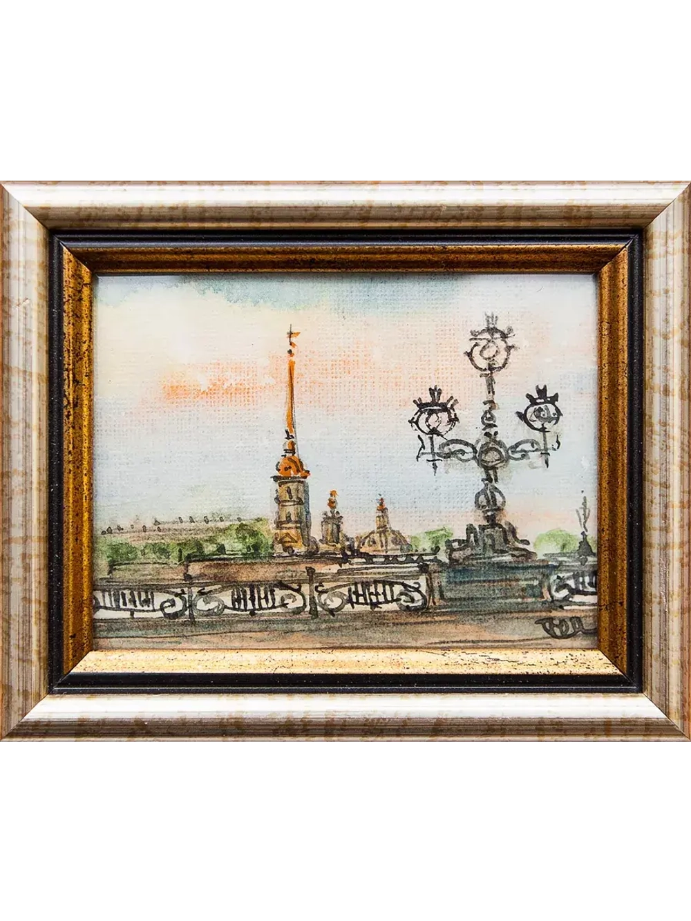 Картина акварелью "Виды СПб" Лопухова