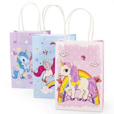 Пакет подарочный, Единорог, Ассорти дизайнов, Крафт, 17*12*7 см, 1 шт.