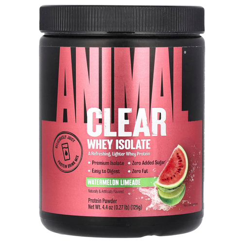Animal, Clear, сывороточный изолят, со вкусом арбузного лаймада, 125 г (0,27 фунта)