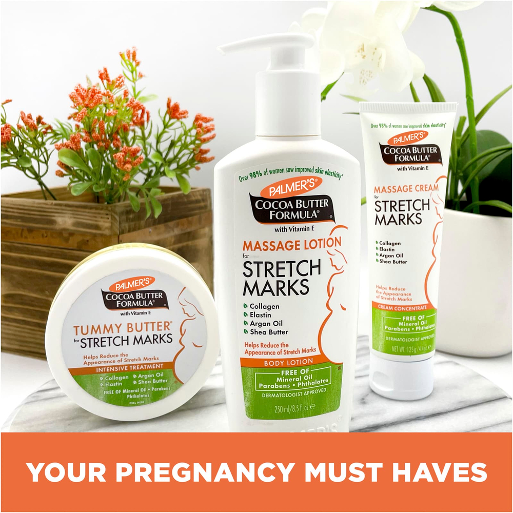 Palmer's, Cocoa Butter Formula®, с витамином E, массажный крем для против растяжек, 125 г (4,4 унции)