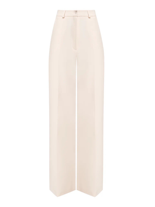 Брюки из плотной ткани молочные прямые